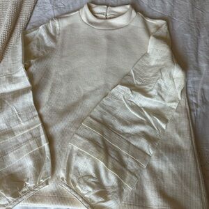 Madewell Cream Textured Knit Sweater